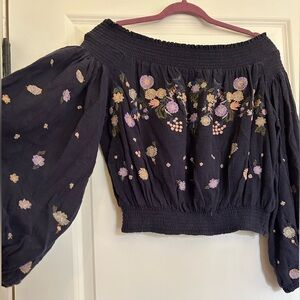 Free People embroidered top size medium